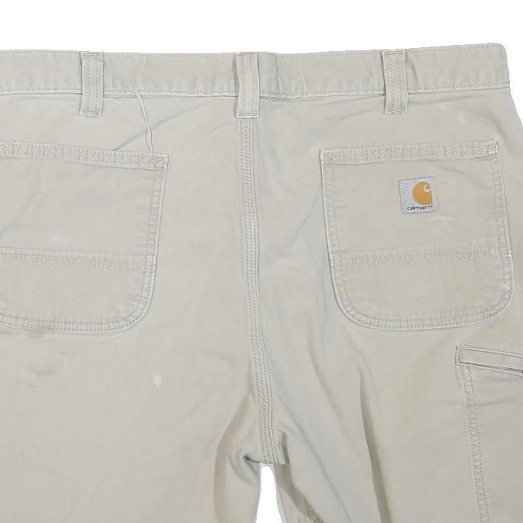 CARHARTT Mens Shorts Beige Relaxed Fit XL W38 Cotton Blend Workwear Casual