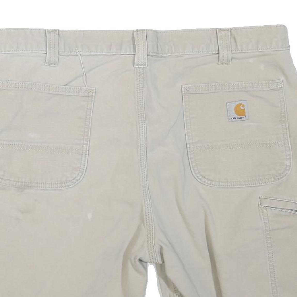 CARHARTT Mens Shorts Beige Relaxed Fit XL W38 Cotton Blend Workwear Casual