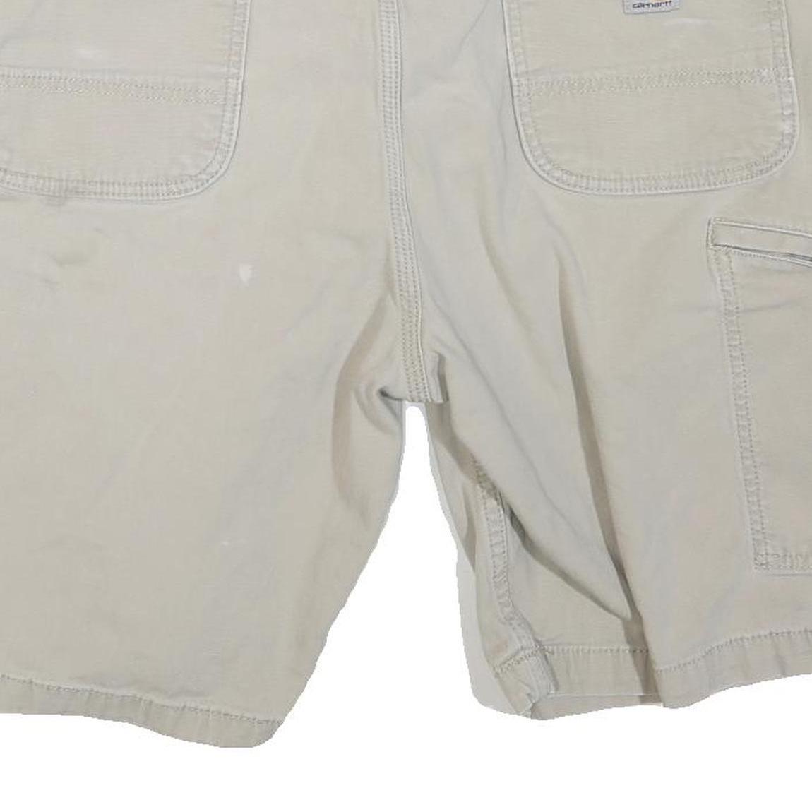 CARHARTT Mens Shorts Beige Relaxed Fit XL W38 Cotton Blend Workwear Casual