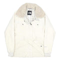 THE NORTH FACE Womens White Jacket S Polyester Sherpa Collar Zip Up Winter Wear
