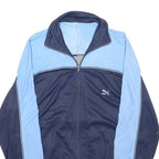 PUMA Mens Navy & Light Blue Retro Jacket L Polyester Blend Zip Sport Casual