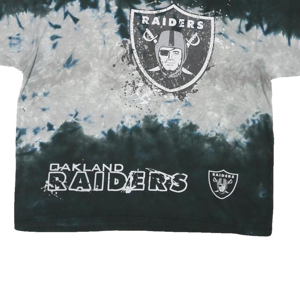 NFL Mens Black & Grey Raiders Graphic T-Shirt XL Short Sleeve Crew Neck Sports