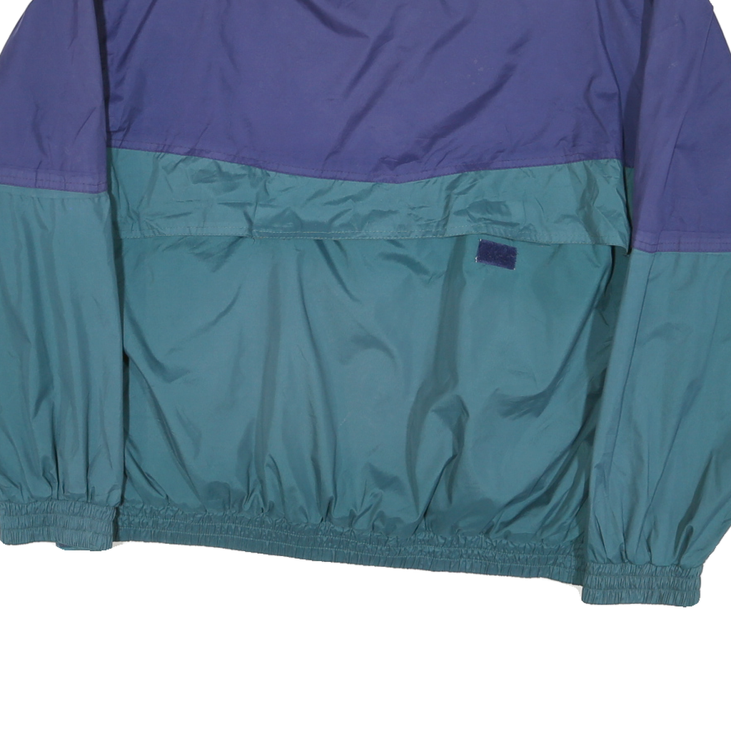 SUNICE Mens Blue & Teal Colourblock Zip Up Nylon Jacket M Lightweight Retro