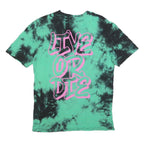 FSBN Mens Green & Black Tie Dye Graphic T-Shirt XS Short Sleeve Crew Neck
