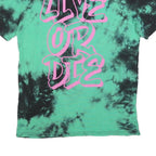 FSBN Mens Green & Black Tie Dye Graphic T-Shirt XS Short Sleeve Crew Neck