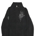HARLEY DAVIDSON Womens Black Zip Jacket L Polyester Embroidered Casual