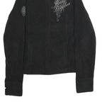 HARLEY DAVIDSON Womens Black Zip Jacket L Polyester Embroidered Casual