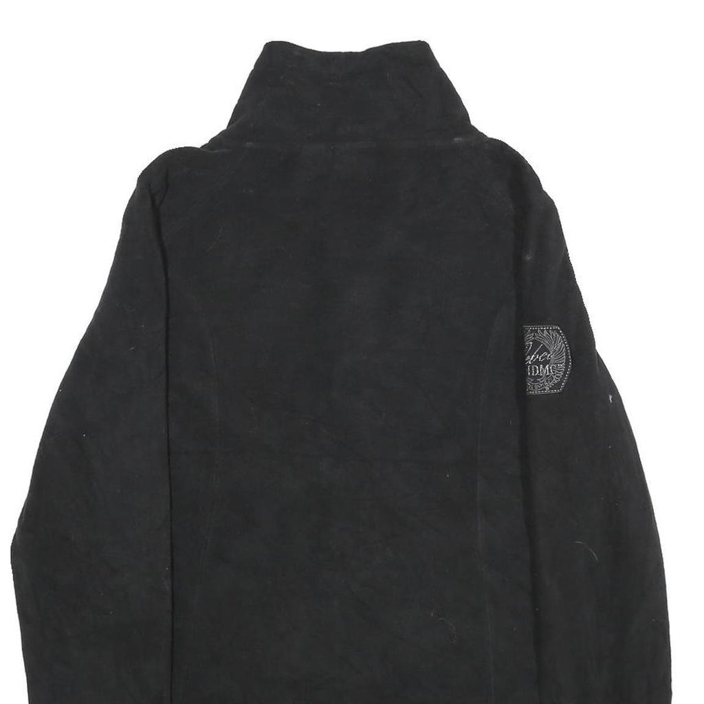 HARLEY DAVIDSON Womens Black Zip Jacket L Polyester Embroidered Casual