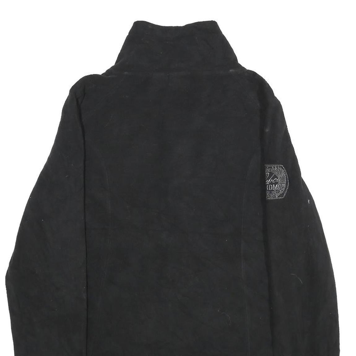 HARLEY DAVIDSON Womens Black Zip Jacket L Polyester Embroidered Casual