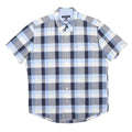 TOMMY HILFIGER Mens Blue & Grey Check Shirt L Cotton Short Sleeve Casual