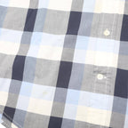 TOMMY HILFIGER Mens Blue & Grey Check Shirt L Cotton Short Sleeve Casual