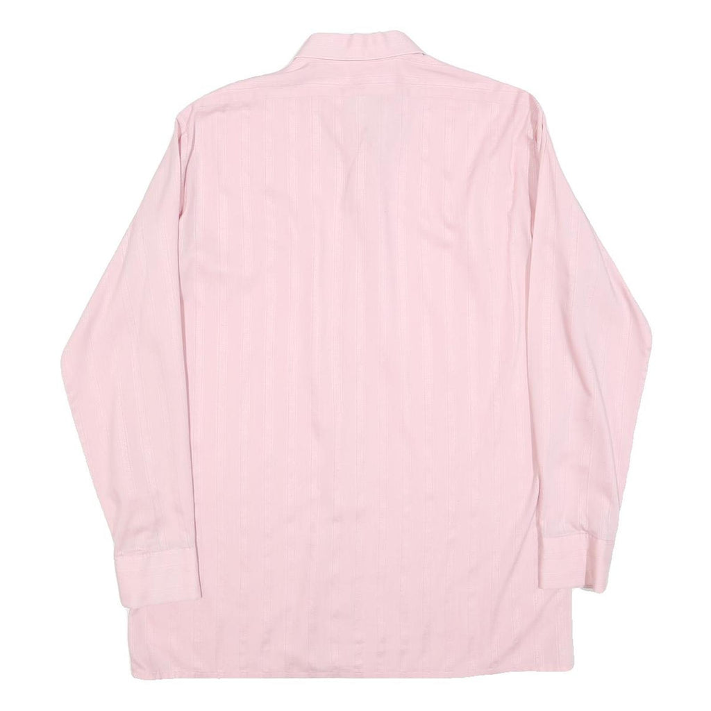 CLUB Mens Pink Long Sleeve Shirt M Polyester Blend Button Closure Formal Wear