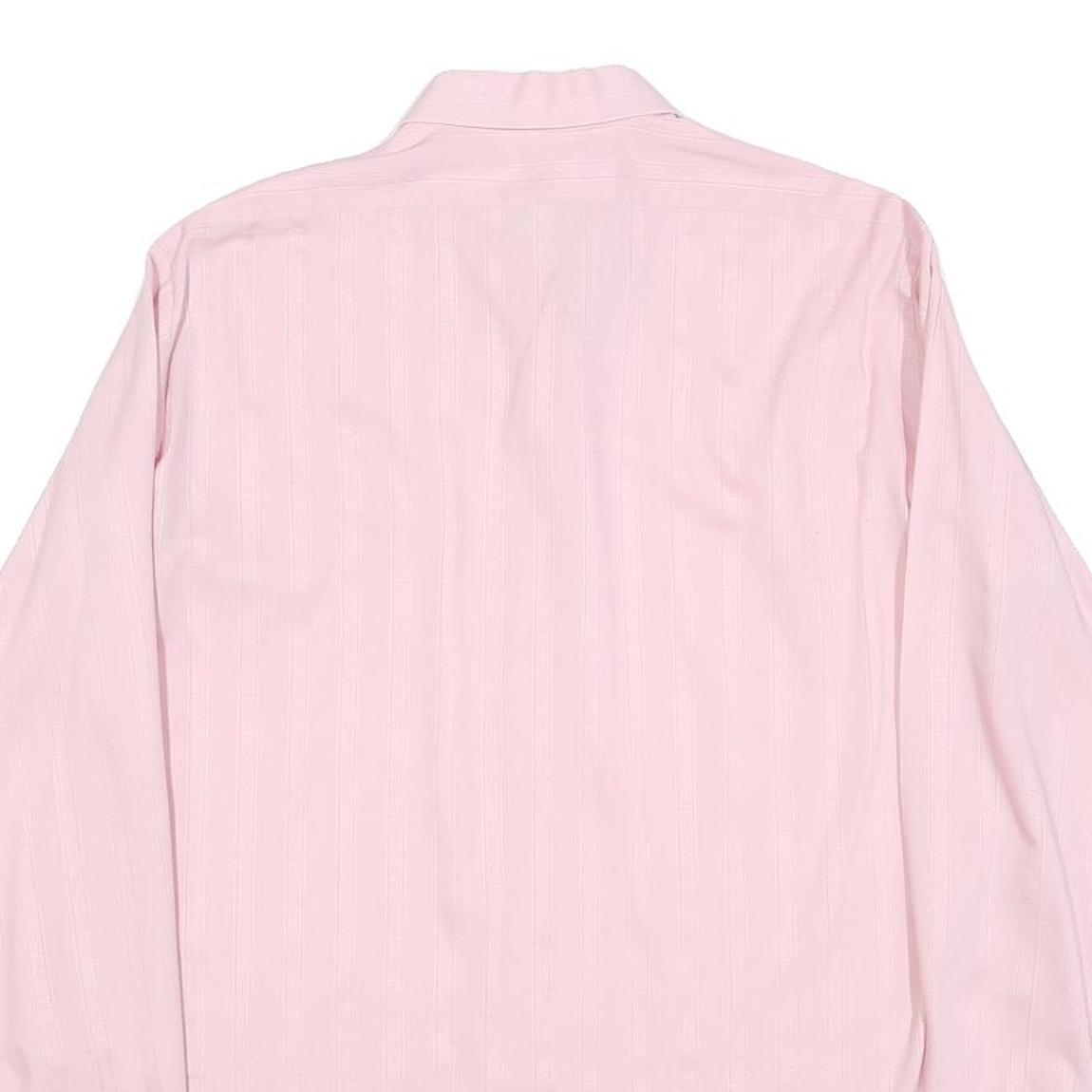 CLUB Mens Pink Long Sleeve Shirt M Polyester Blend Button Closure Formal Wear