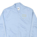 NIKE Mens Blue Light Blue Logo Track Jacket S Polyester Blend Zip Casual