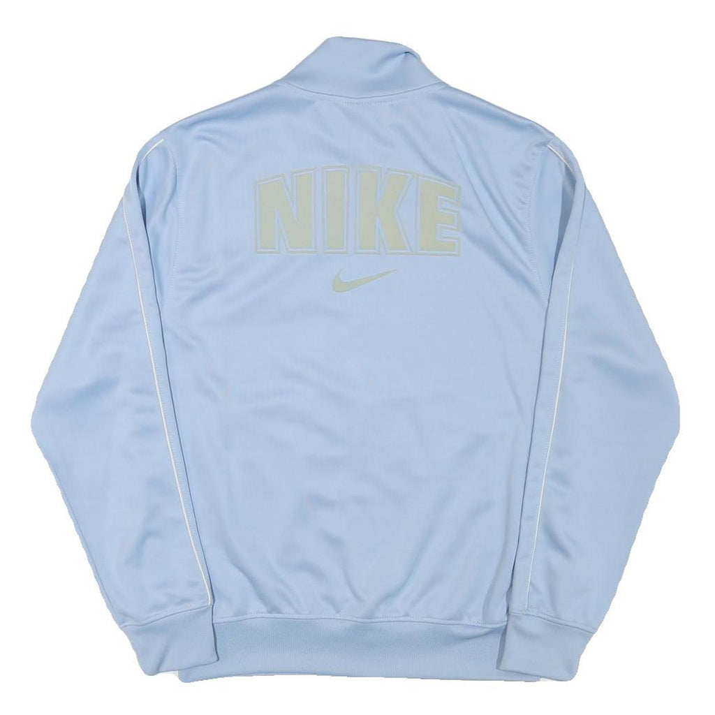 NIKE Mens Blue Light Blue Logo Track Jacket S Polyester Blend Zip Casual