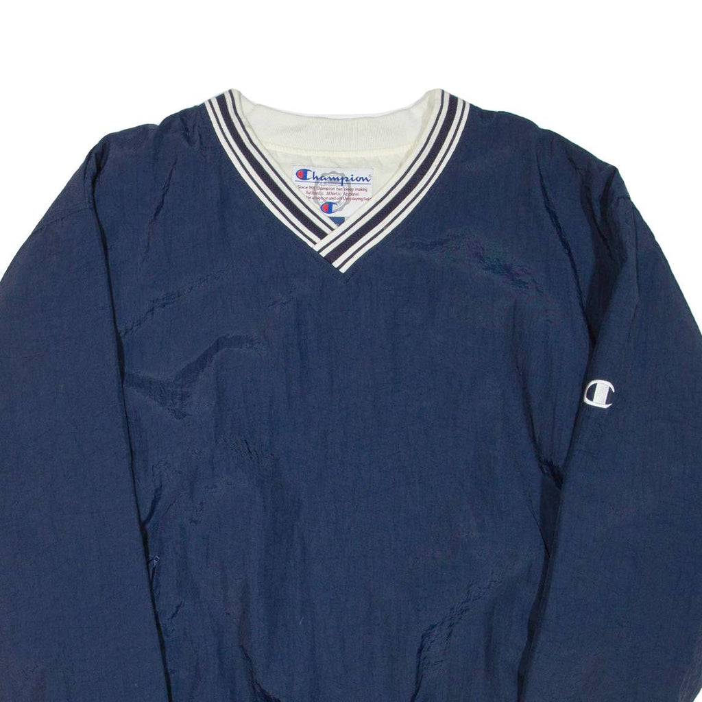CHAMPION Mens Sweatshirt Blue V-Neck Nylon XL