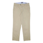 NAUTICA Mens Cotton Blend Beige Regular Fit Straight Trousers W34 L32 Casual