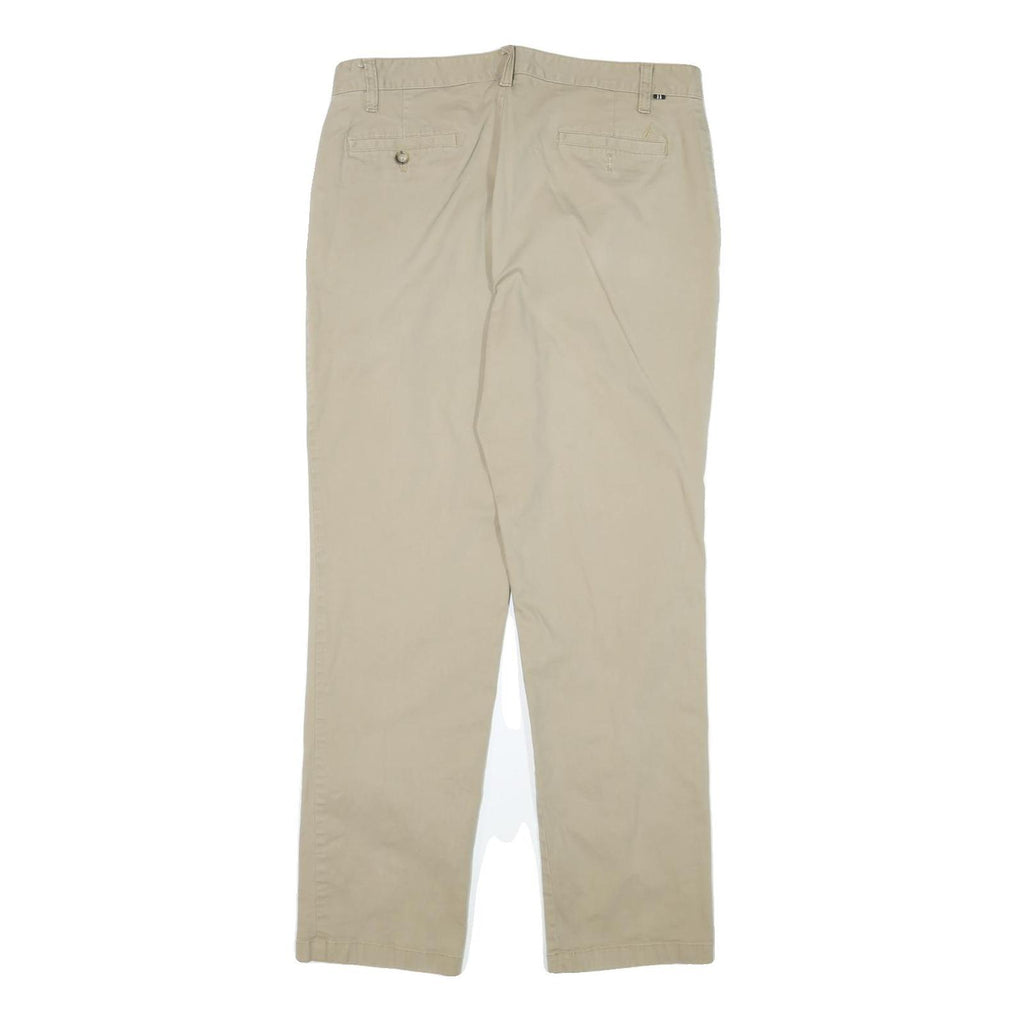 NAUTICA Mens Cotton Blend Beige Regular Fit Straight Trousers W34 L32 Casual