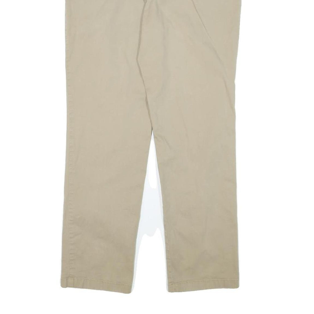 NAUTICA Mens Cotton Blend Beige Regular Fit Straight Trousers W34 L32 Casual
