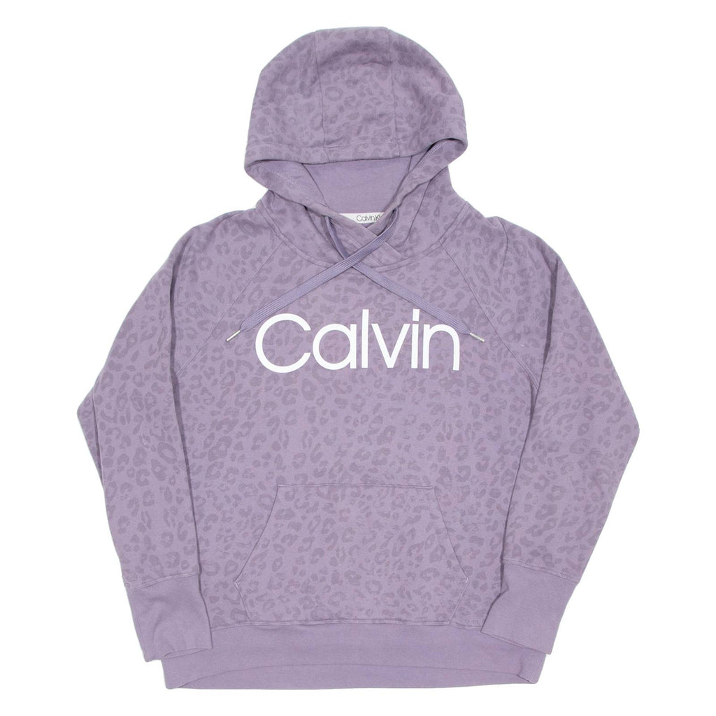 CALVIN KLEIN Womens Purple Hoodie Pullover L
