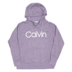 CALVIN KLEIN Womens Purple Hoodie Pullover L