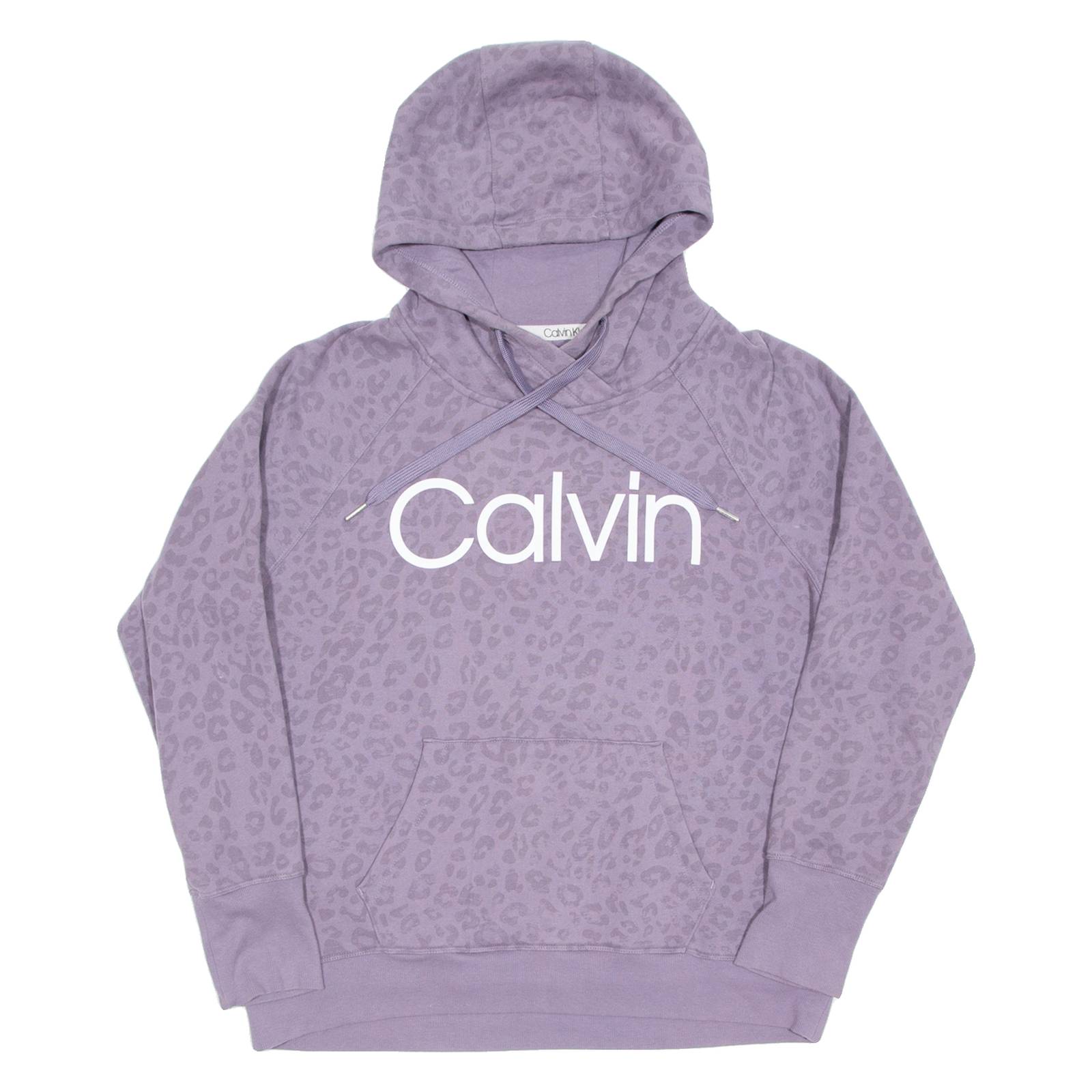 CALVIN KLEIN Womens Purple Hoodie Pullover L