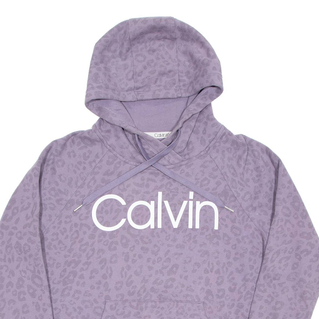 CALVIN KLEIN Womens Purple Hoodie Pullover L