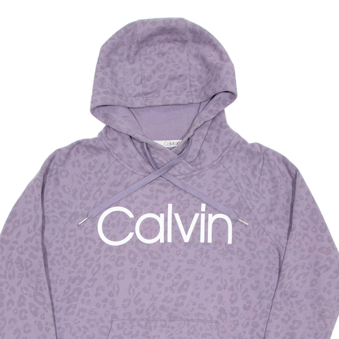 CALVIN KLEIN Womens Purple Hoodie Pullover L