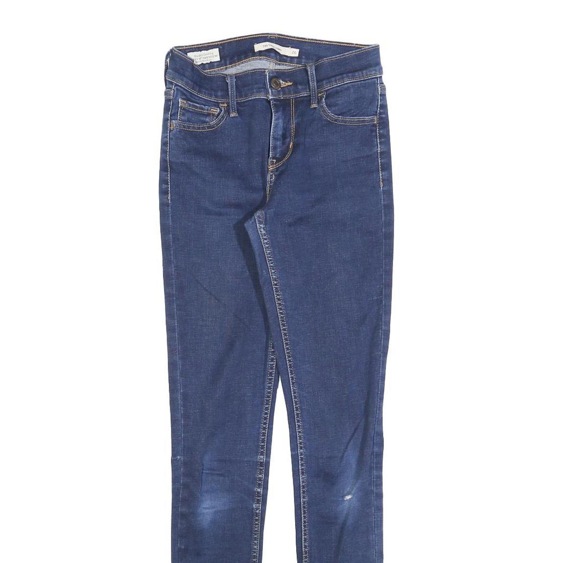 LEVI'S 710 Womens Slim Blue Denim Medium Wash Zip W26 L30 Skinny Jeans