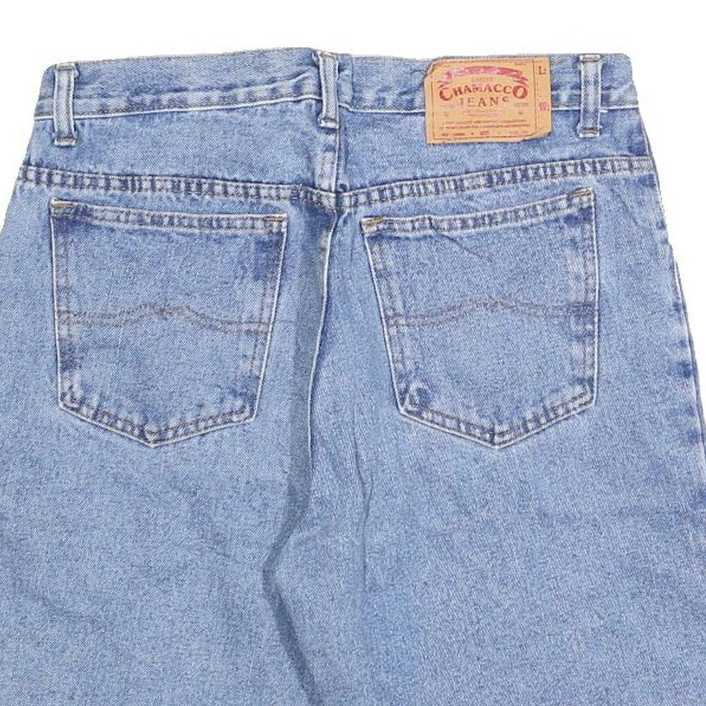 CHAMACCO Womens Denim Blue Casual Shorts M W30 Button Fly Pockets