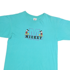 MICKEY & CO Mens Blue Graphic T-Shirt L Short Sleeve Crew Neck Cotton Casual