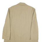 Mens Beige Cotton Blend Classic Jacket Button Closure L L Plain