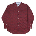 TOMMY HILFIGER Mens Maroon Pattern Shirt XL Cotton Long Sleeve Casual