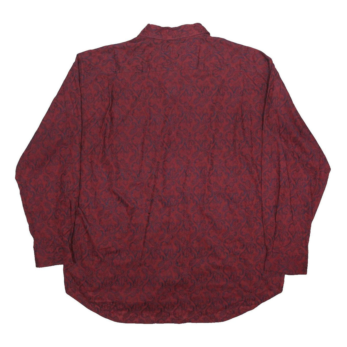 TOMMY HILFIGER Mens Maroon Pattern Shirt XL Cotton Long Sleeve Casual