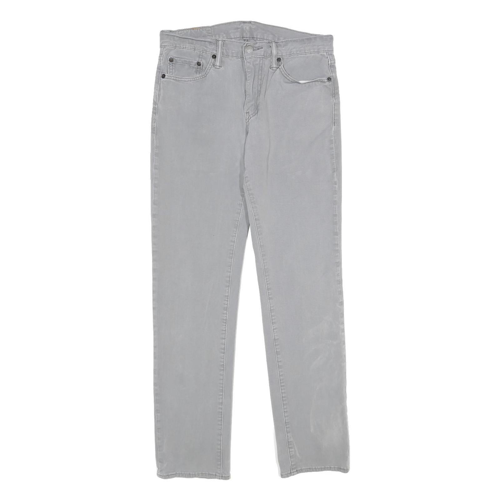 LEVI'S Mens Slim Cotton Blend Grey Trousers W30 L32 Casual Zip Closure