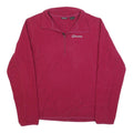 BERGHAUS Womens Red Pullover Plain Crew Neck Basic Knit UK 12 Fleece Jumper
