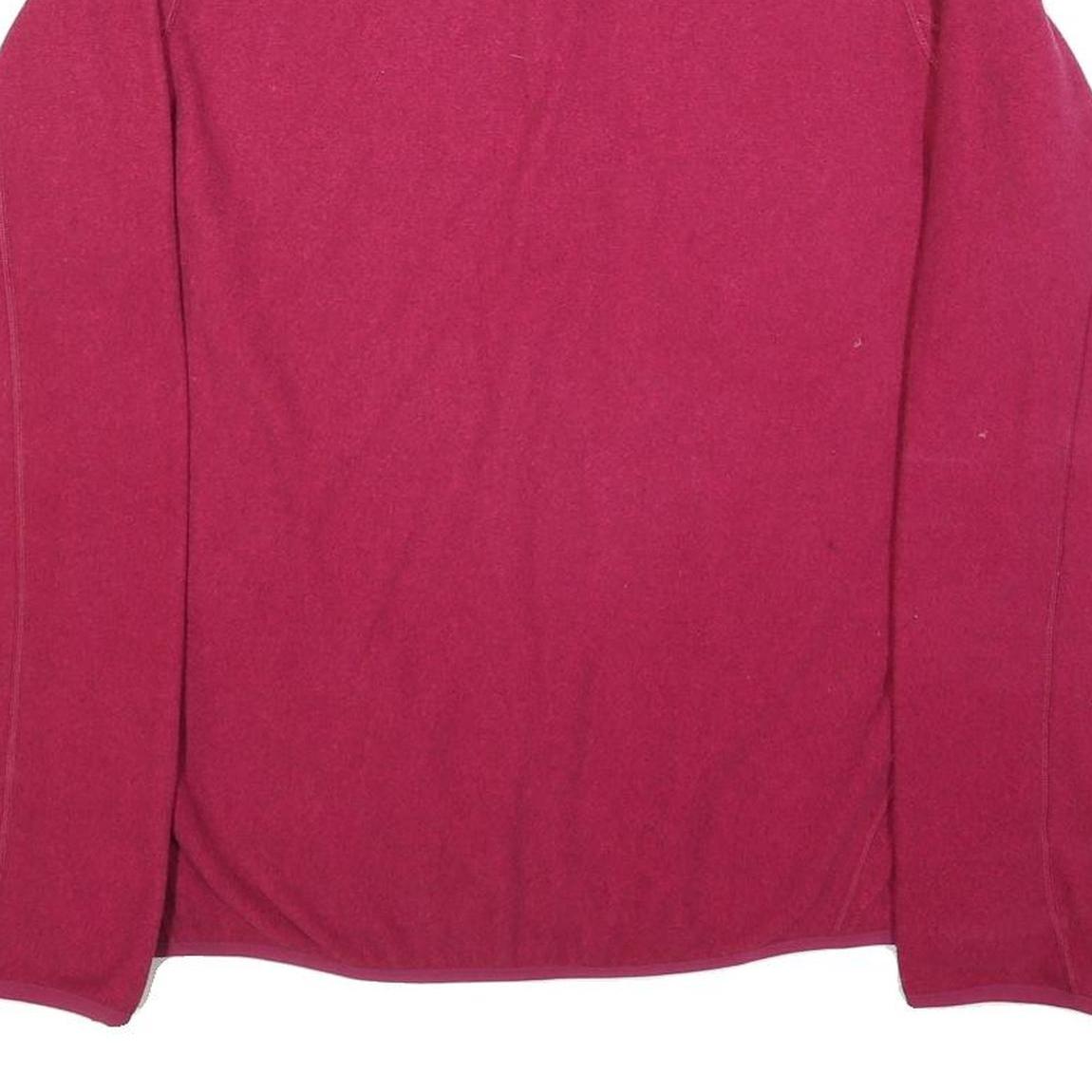 BERGHAUS Womens Red Pullover Plain Crew Neck Basic Knit UK 12 Fleece Jumper