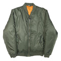 Mens Green Bomber Jacket S Polyester Blend Plain Lightweight Zip Fastening