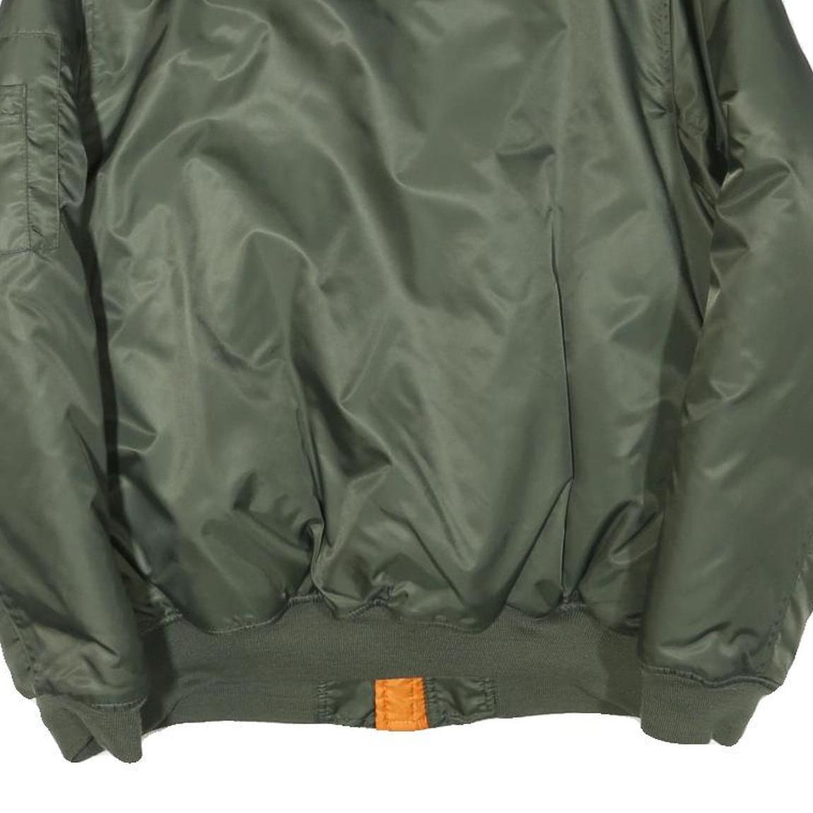Mens Green Bomber Jacket S Polyester Blend Plain Lightweight Zip Fastening