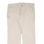 CARHARTT Mens Regular Fit Beige Cotton Blend Jeans W40 L29 Workwear Zip Closure