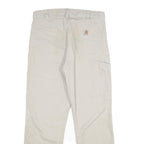 CARHARTT Mens Cotton Blend Beige Relaxed Straight Trousers W32 L30 Workwear Zip
