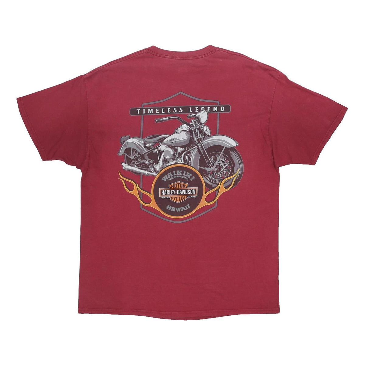 HARLEY DAVIDSON Mens Red Graphic T-Shirt L Short Sleeve Crew Neck Timeless