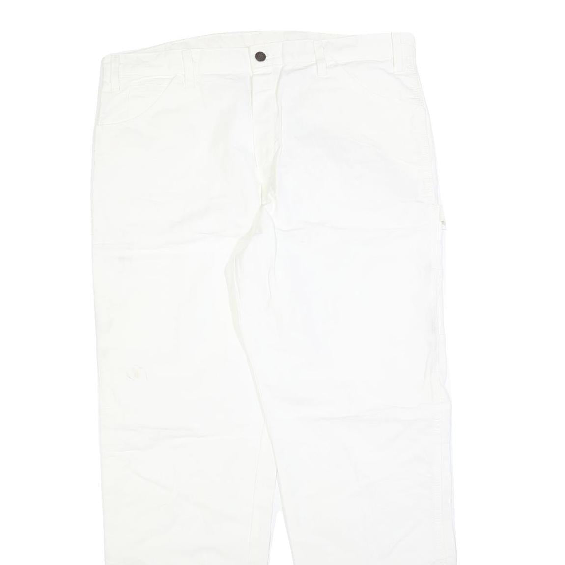 DICKIES Mens White Regular Fit Straight Denim Jeans W38 L32 Workwear Utility