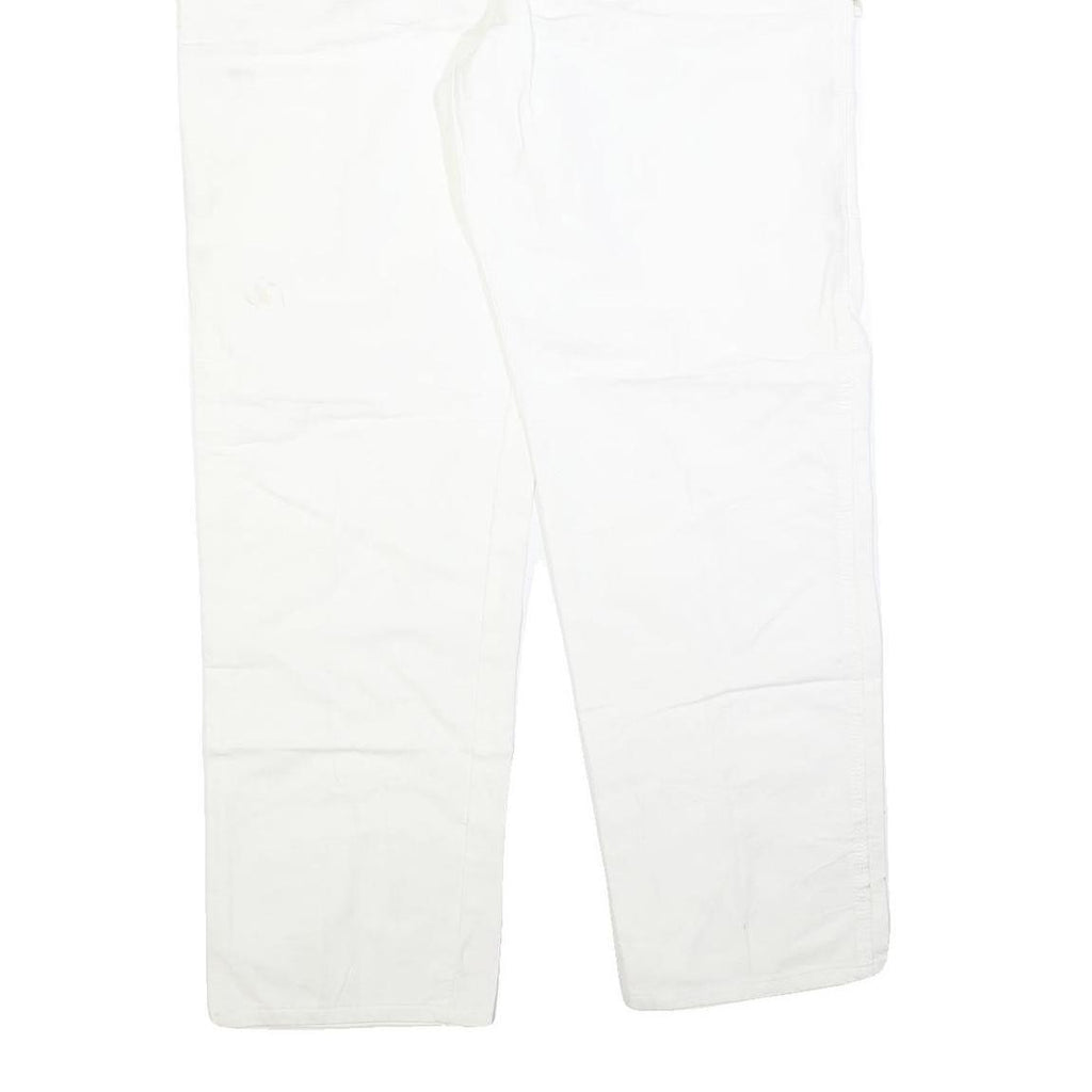 DICKIES Mens White Regular Fit Straight Denim Jeans W38 L32 Workwear Utility