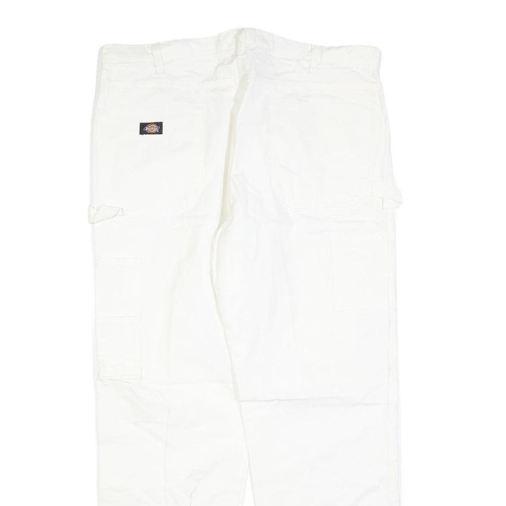 DICKIES Mens White Regular Fit Straight Denim Jeans W38 L32 Workwear Utility