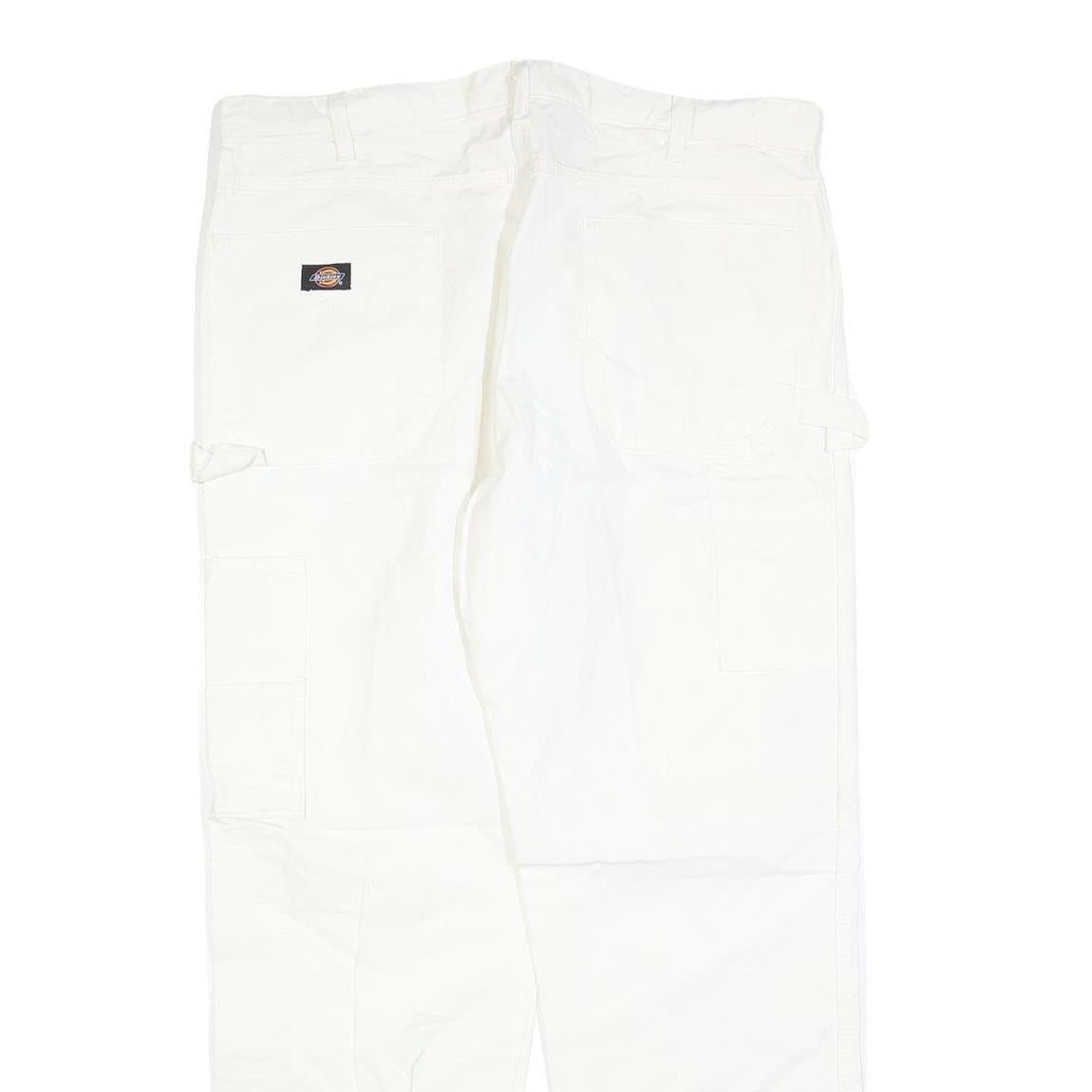 DICKIES Mens White Regular Fit Straight Denim Jeans W38 L32 Workwear Utility