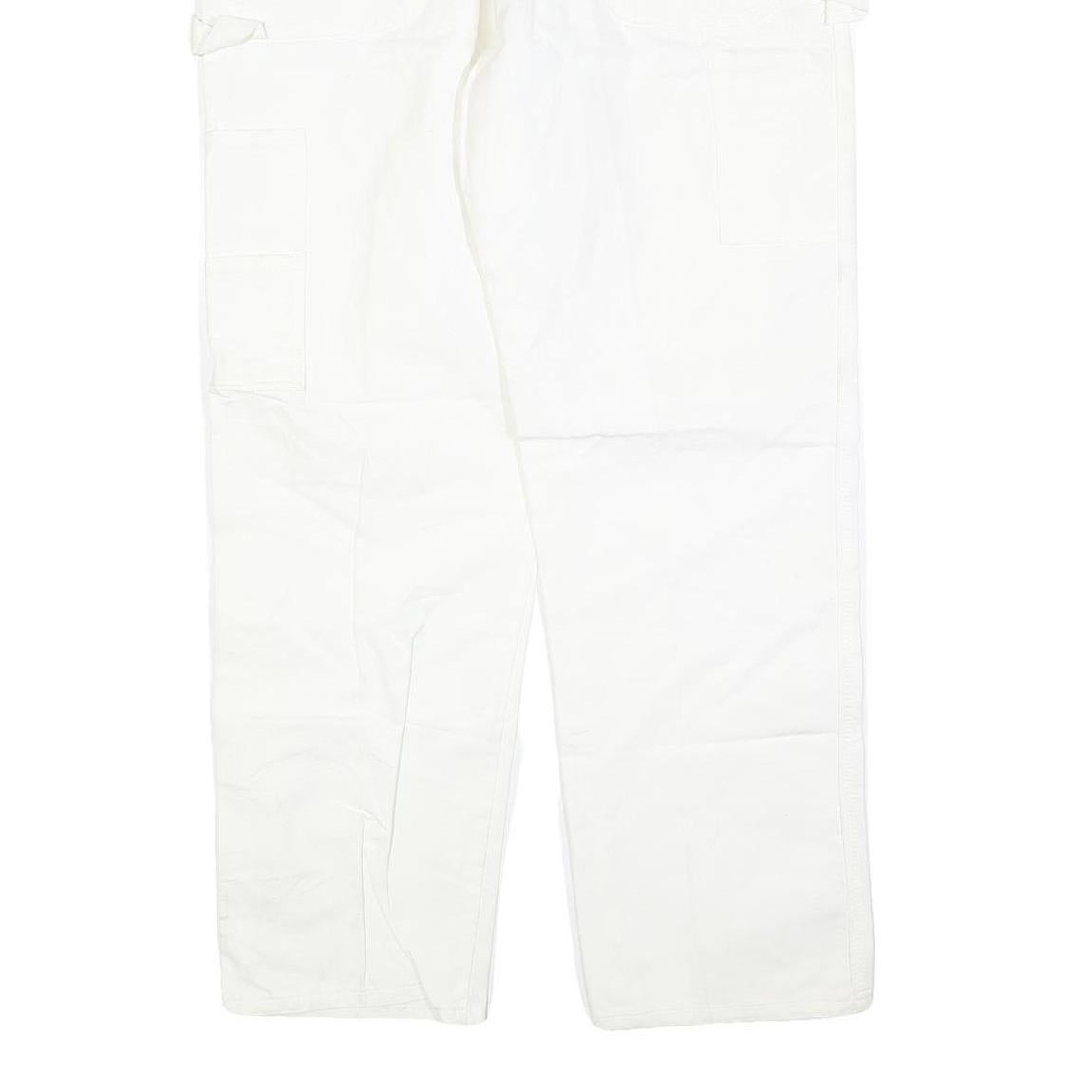 DICKIES Mens White Regular Fit Straight Denim Jeans W38 L32 Workwear Utility