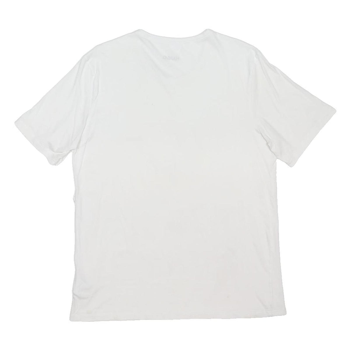 HUGO Mens White Red Logo T-Shirt XL Short Sleeve Crew Neck Cotton Blend