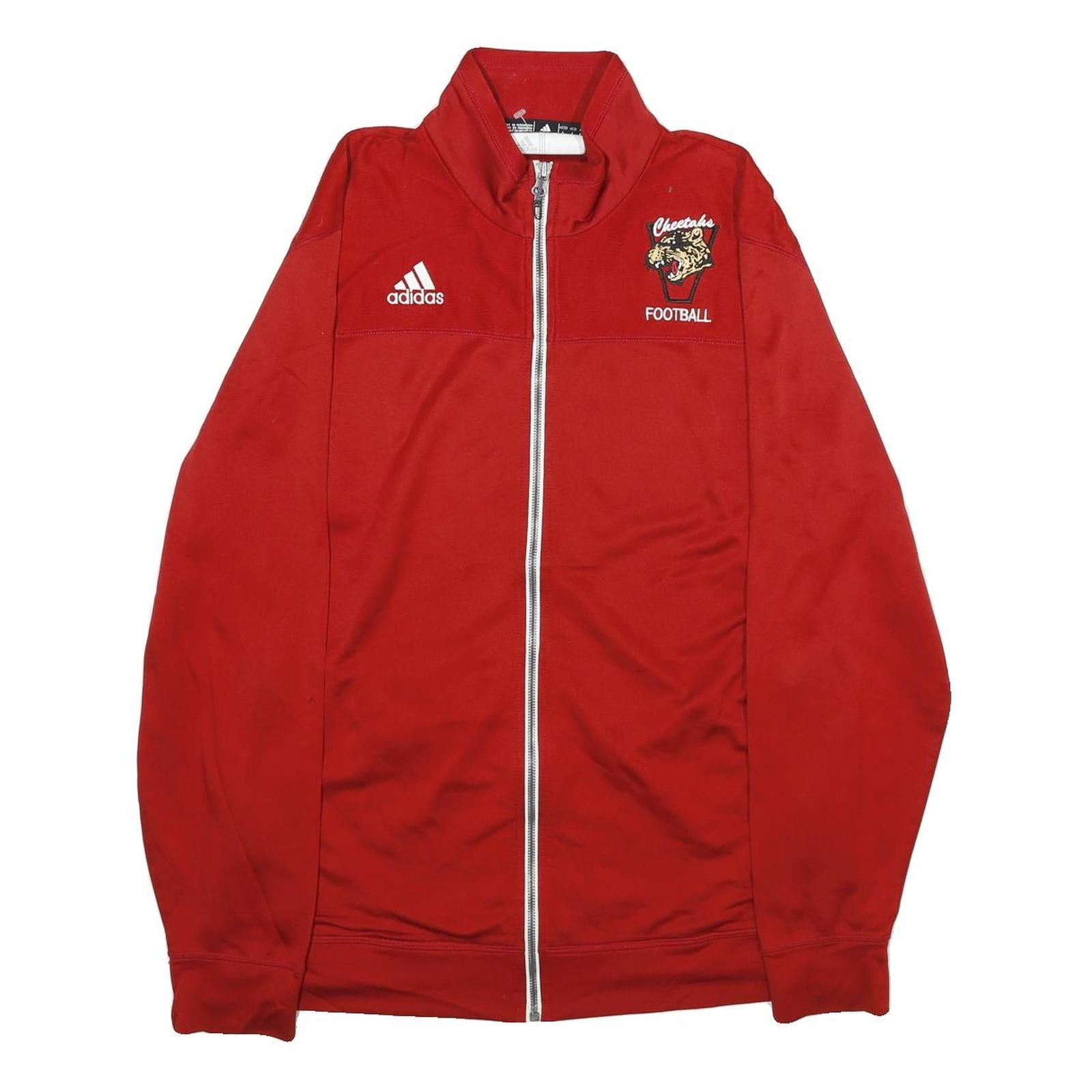 ADIDAS Mens Red Cheetahs Football Track Jacket L Polyester Zip Sportswear