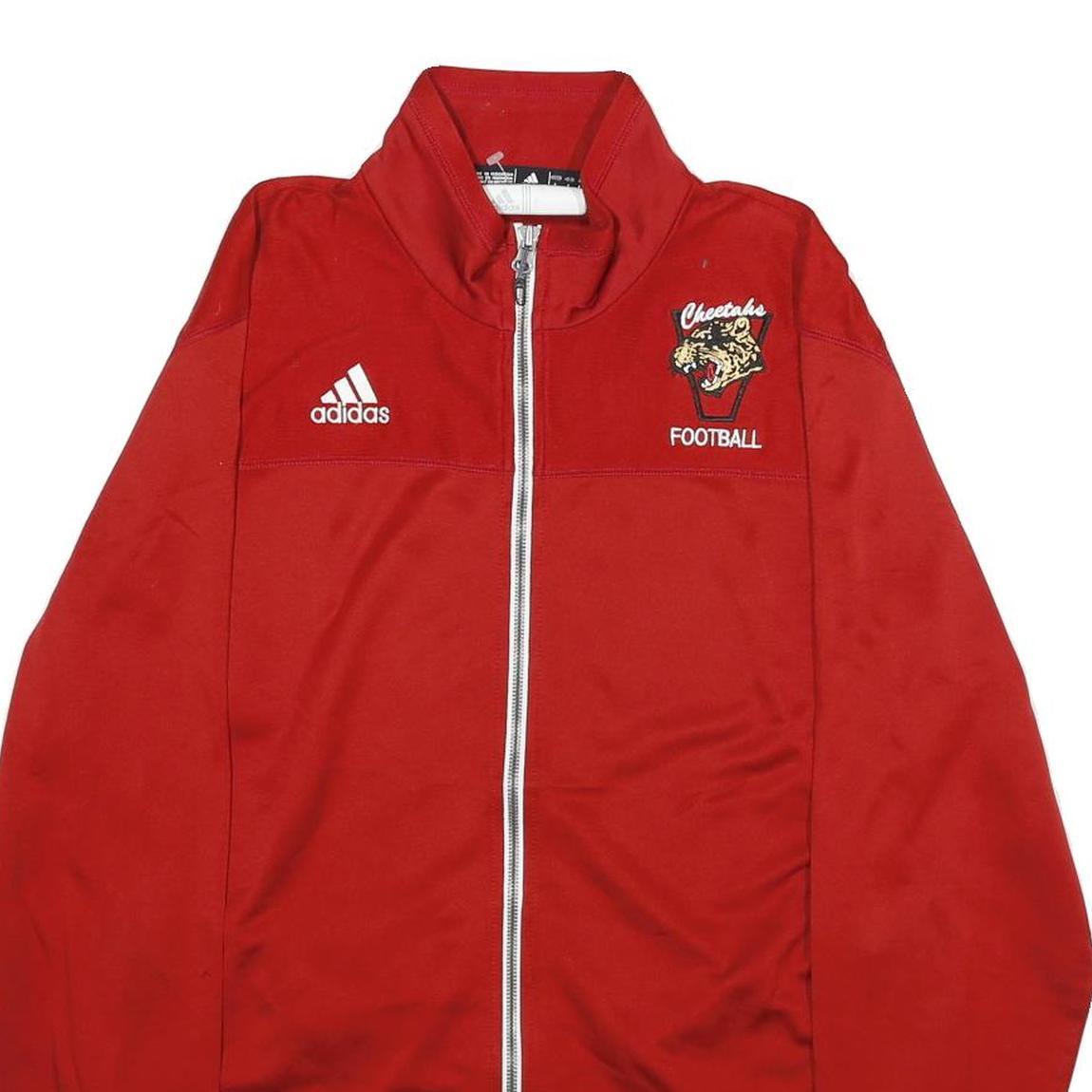 ADIDAS Mens Red Cheetahs Football Track Jacket L Polyester Zip Sportswear